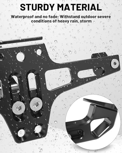 MDPROMCP Motorcycle License Plate Bracket Fender Eliminator With LED Light, CNC Aluminum Universal Motorcycle License Plate Holder Mount (Black) - size: Black