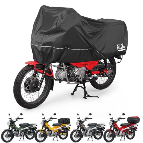 KEMIMOTO Waterproof Motorcycle Half Cover Outdoor Indoor Fit for Mini Bike Scooter Trail Bike Grom Navi CT125 Ruckus Z125 Pro Trail 125 Hunter Cub All Weather Dust Sunlight Rain Windproof Cover - size: Mini Bike/Scooter/Trail Bike