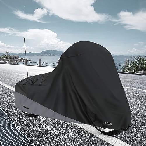XYZCTEM Motorcycle Cover for Touring Models Harley Davidson Road King Road Glide Street Glide Electra Glide Low Rider-ST Indoor & Outdoor All Weather Protect from Dust Sunlight Rain, Black - size: Side Box