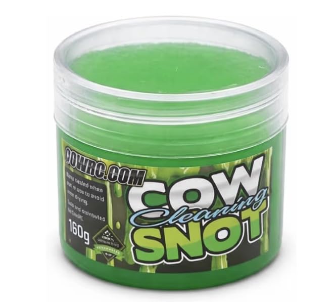 CowRC Cleaning Kit – Moo-Kleen 8oz Pre-Mix Spray, Cow Cleaning Snot Gel & Microfiber Cloth – RC Car, Truck, Buggy & Airplane Cleaning Supplies – Removes Dirt, Oil & Grime