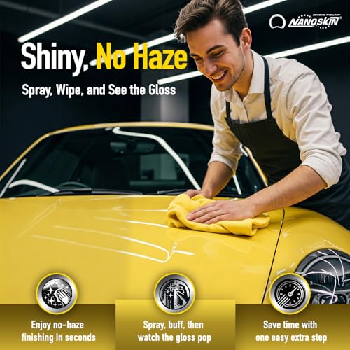 Nanoskin QUICK SHINE Quick Detail Spray 5 Gallons - Waterless Detailer Spray for Car Detailing | Deep Gloss Car Wax Booster & Clay Lubricant | Removes Dust, Smudges, Fingerprints & Other Contaminants, Yellow, 640.00 Fl Oz (Pack of 1) - size: 640 Fl Oz (Pa