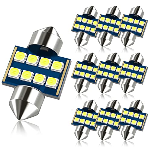 White 31mm Festoon DE3175 Bulb Car LED Interior Map Dome Light | 3175 6428 Size 6000K Extra Bright Also for License Plate Cargo Trunk Door Courtesy Footwell Light Canbus Error Free - color: 31MM
