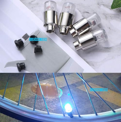 4 Pack LED Valve Stem Caps Lights for Car Tires Wheel Assemblies Light up Air Neon Bicycle Motorcycle Tyre Bike Truck Golf Cart for Kids Men Women(Blue) - color: 4-Blue