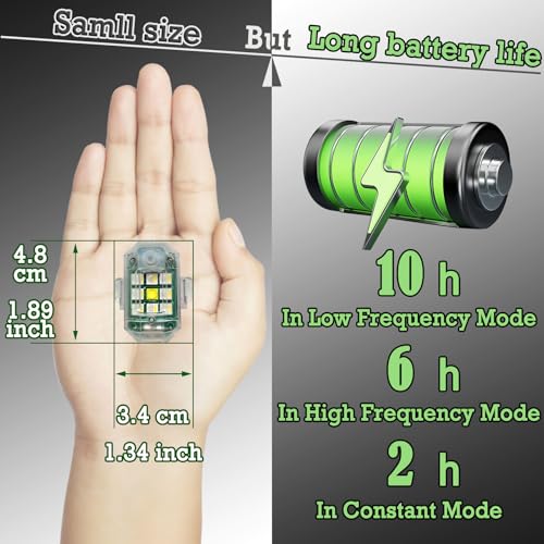 Wireless Strobe LED Lights, 4 Pack, RGB Emergency Warning Lights, USB Rechargeable, 7 colors 30 Flash Modes, High Brightness, For Car Motorcycle Bicycle Bike Outdoor Camp Hiking (M3-4)