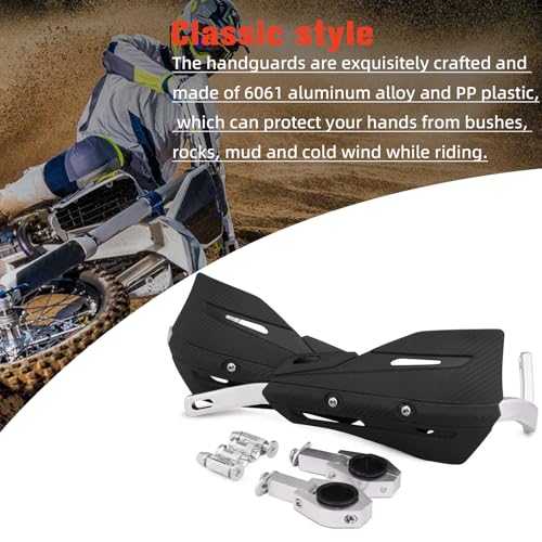 JFG RACING Dirt Bike Handguards,Universal 7/8" 22mm and 1 1/8" 28mm Handlebar Motorcycle Hand Guards for CRF XR YZF XC KX 125 150 250 300 Dirtbike Motocross Supermoto ATV Scooter Enduro Ebike-Black - color: black