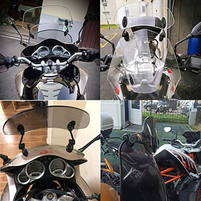 368mm Motorcycle Adjustable Windshield Extension Universal Clip-on Windscreen Transparent Brown - color: brown