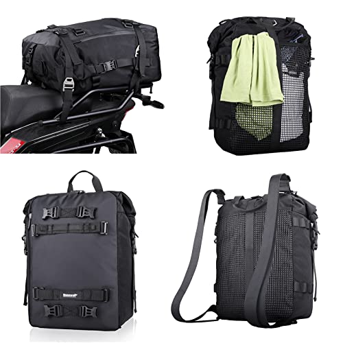 Rhinowalk Motor Saddle Bag Motorcycle Pannier Bag Waterproof Multifunctional Rear Rack Trunk Seat Bag(Yellow, 30L)