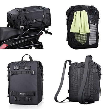 Rhinowalk Motor Saddle Bag Motorcycle Pannier Bag Waterproof Multifunctional Rear Rack Trunk Seat Bag(Yellow, 30L)
