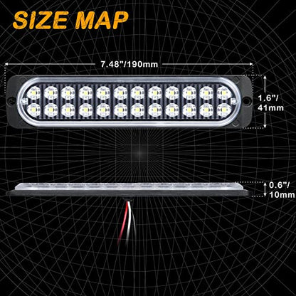 Pack of 2 Aluminum Housing Clear Lens White LED Reverse Backup Running Trailer Lights 7.5 Inch, DOT Compliant Waterproof Surface Mount Lighting for Truck Jeep RV - color: White, size: 7.5 INCH