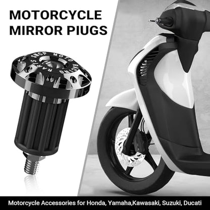 2 PCS Motorcycle Bar End Plug, 7/8" Alloy Handlebar Grip End Caps, Universal Handlebar Plug Replacement, for Most Dirt Bikes, Mountain Bike, Electric Bike (Black) - color: Black