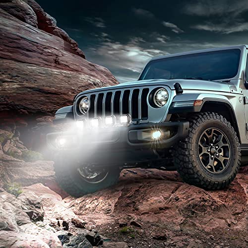 Nilight LED Pods 4Pcs 4 Inch 18W Flood Off Road Fog Lights Driving Roof LED Light Bar Work Light with 16AWG Wiring Harness Kit - 4 Leads for Truck ATV UTV SUV Boat, 2 Years Warranty - size: 4 LED Pods with Wiring Harness