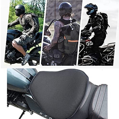 Motorcycle Seat Cushion Detachable Pressure-Relieving Motorcycle Seat Motorcycle Gel Non-Slip Breathable Seat Cushion, Suitable for Long and Short Rides