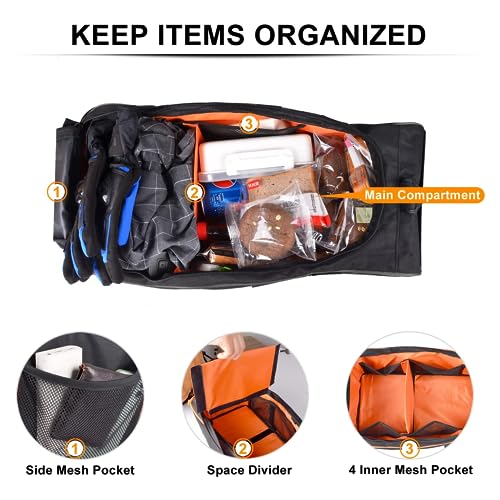 Under Seat Bag Compatible with Honda Ruckus 2010-2025 Accessories, Water-Resistant Scooter Side Frame Storage Bag with Shoulder Strap - Red Trim - color: Red