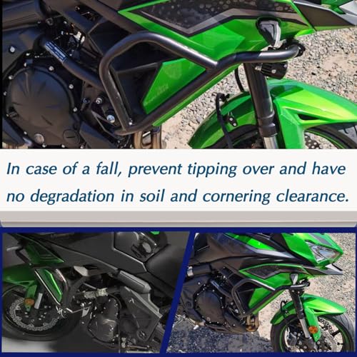Motorcycle Accessories Frame Crash Bar Falling Protector for Ver-sys 650 Ver-sys650 KLE650 2022 2023 2024 Motorbike Highway Engine Guard Bumper, Black, MD-496-US