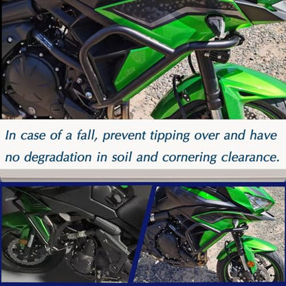 Motorcycle Accessories Frame Crash Bar Falling Protector for Ver-sys 650 Ver-sys650 KLE650 2022 2023 2024 Motorbike Highway Engine Guard Bumper, Black, MD-496-US