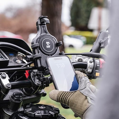 RAM MOUNTS Quick-Grip Pro Vibration Damping Phone Mount with U-Bolt Base for Motorcycles and ATVs RAM-B-149Z-A-PD5VU