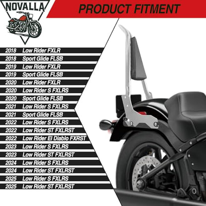33” Tall Detachable Sissy Bar Backrest Pad Fit For Harley Davidson Softail Harley, Softail Models 2018-2025 Low Rider FXLR FXRST FXLRS FXLRST FLSB (C) - color: C