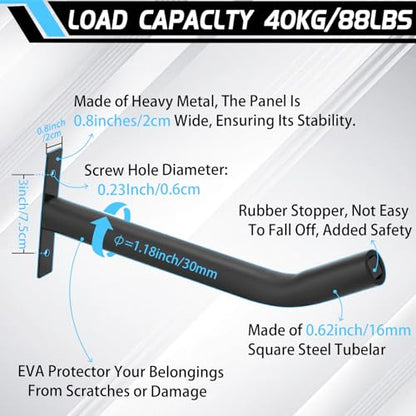 4 Pcs Tire Wall Hooks, Heavy Duty Garage Storage System, Strength Steel Tyre Rack for Car, SUV, Motorcycle Tires, Ladders & Chairs (12.2Inch) - size: 12inch(‌⌀=1.2"), 4pcs