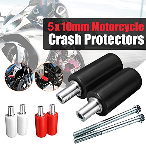 1 Pair Frame Sliders for Motorcycle Practical Anti Crash Protector(Black)