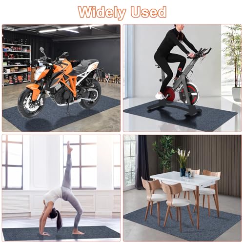 64 X 32 Inch Heavy Duty Oil Spill Mat, 6.5mm Thickened Garage Floor Mat for Under Car, 1/4" Waterproof Rubber Backing Absorbs Oil Quickly, Washable, Reusable, Durable, Non-Slip - size: 2'8" x 5'4" (Square)