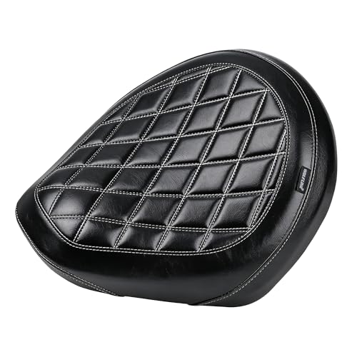 Motorcycle Rider Comfort Seat Fit for CMX1100 Rebel 1100 2021 2022 2023 2024 2025 2026, Leather Front Driver Saddle Solo Cushion Pad, Black w/Gray Stitching - color: Front - Black-B