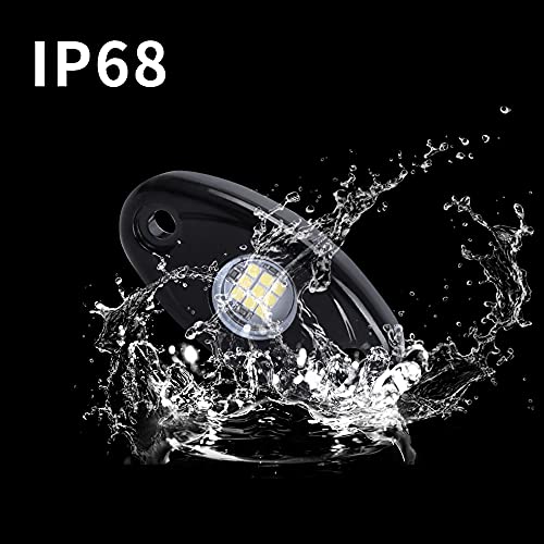 White LED Rock Lights 6 Pod Waterproof LED Neon Underglow Light for Car Truck ATV UTV SUV Off Road Underbody Glow Trail Rig Lamp Rock Lights (White) - color: White, size: 6 Pods