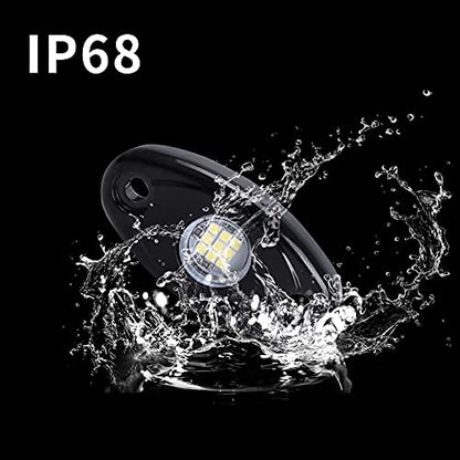 White LED Rock Lights 6 Pod Waterproof LED Neon Underglow Light for Car Truck ATV UTV SUV Off Road Underbody Glow Trail Rig Lamp Rock Lights (White) - color: White, size: 6 Pods