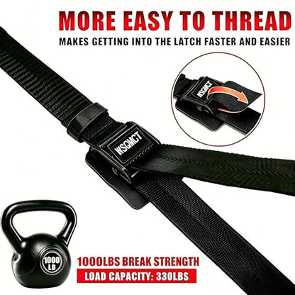 4 Pack Cam Buckle Tie Down Straps Adjustable Lashing Straps with Buckles, 1000LBS Break Strength for Bike Rack, Kayaks, Motorcycles, Truck, Cargo, Luggage, 1" x 8' - size: 1''×8'