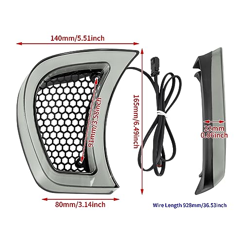 Motorcycle Headlight Vent Accent Turn Signal LED Indicator Side Lights For Harley Road Glide FLTRX 2015-2023 (Clear Lens) - color: Clear Lens
