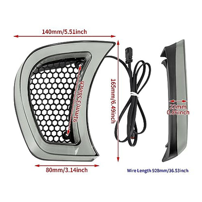 Motorcycle Headlight Vent Accent Turn Signal LED Indicator Side Lights For Harley Road Glide FLTRX 2015-2023 (Clear Lens) - color: Clear Lens