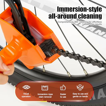 Revolutionary Soak Action Bike Chain Cleaner, Deep Clean in 3 Mins, No Assembly, Ready to Use, All-in-One Tool for MTB & Road Bikes