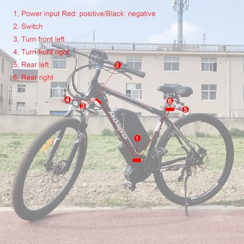 Bike Tail Light Turn Signals 12V Turn Signals Light Electric Bicycle Tail Light Safety Warning Bike Lights for Bicycle E-bike Motorcycle
