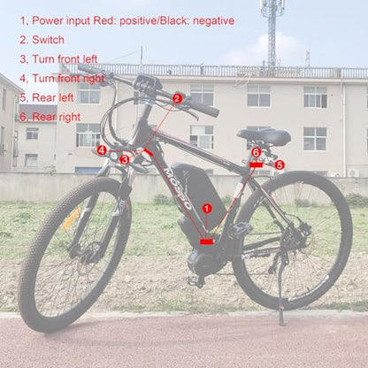 Bike Tail Light Turn Signals 12V Turn Signals Light Electric Bicycle Tail Light Safety Warning Bike Lights for Bicycle E-bike Motorcycle