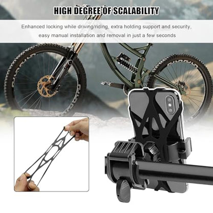 6PCS Motorcycle Phone Mount Tether, Anti-Slip Silicone Security Band Bike Cellphone Mount Tethers, Universal Cycling Phone Holder Grip Strap for Motorcycles Bikes Scooters - color: 6PCS