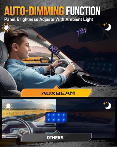 Auxbeam 8 Gang Switch Panel BB80 Universal Circuit Control Relay System Automatic Dimmable LED Switch Control Panel Switch Pod Touch Switch Box for Car Truck Offroad ATV SUV - Blue, 3 Years Warranty - size: 8 Gang (Both-Sided Output), style: Blue (Without