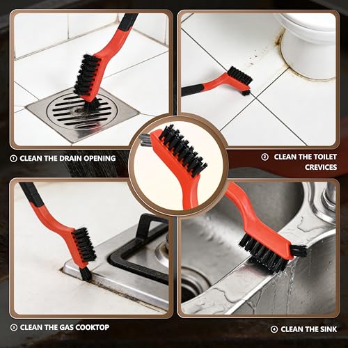 12 Pieces Nylon Brush Set, Nylon bristles for Cleaning Welding Slag and Rust,Scratch Brush with Mini Head & Hanging Hole for Everyday Cleaning - color: Nylon