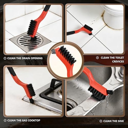 12 Pieces Nylon Brush Set, Nylon bristles for Cleaning Welding Slag and Rust,Scratch Brush with Mini Head & Hanging Hole for Everyday Cleaning - color: Nylon