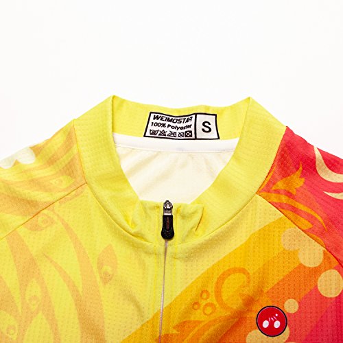 Women's Cycling Jersey Bike Shirts Short Sleeve Ladies Bicycle Clothing MTB Cycle Jacket - color: Yellow, size: Large