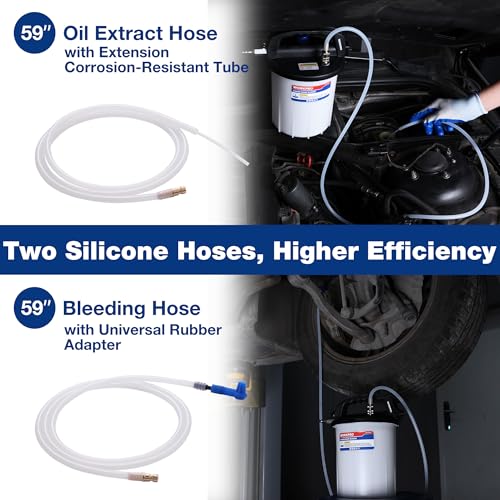 WORKPRO 3L Vacuum Brake Bleeder Kit, Pneumatic Brake Bleeder for One Person, with 1L Brake Fluid Refill Bottle, 22 Adapters, Air Coupler & Gloves, Brake Bleeding Tool for Various Vehicles, Motorcycles