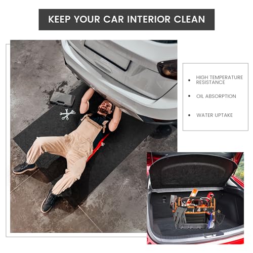 1 Pcs 29 x 36 Inch Garage Floor Mat Oil Spill Mat Oil Absorbent Pads Reusable, Washable, Waterproof Backing Contains Liquids, Protects Garage Floor or Driveway Surface, Black
