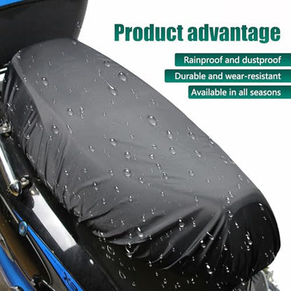 1 PC Motorcycle Seat Cover, 27.55" x 45.27" Oxford Cloth Rainproof Heat Insulation Seat Cover, Lightweight and Durable Motorcycle Accessories, Universal for Motorcycles (Black)
