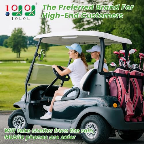 10L0L Golf Cart Phone Holder Mount - Universal Fit for Club Car DS, Yamaha, EZGO TXT RXV (0.75"-1.25" Square Tube), 360° Rotation, Secure Phone Caddy for iPhone & Android, Golf Accessories