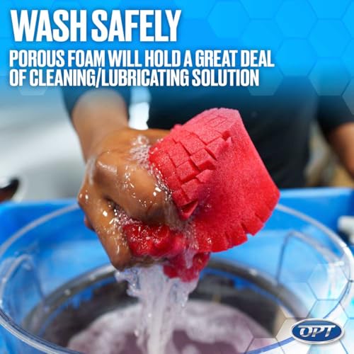 Optimum Big Red Sponge 2.0 Better Grip and Access Tight Spaces - Safe for All Paint Types, Use for Rinseless Car Wash and Car Wash Soap, Made in USA