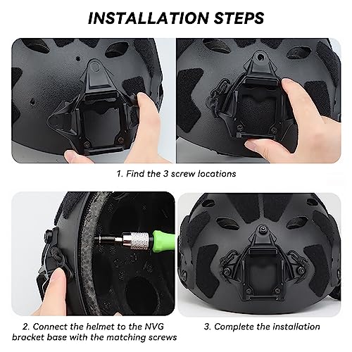 Tactical Helmet NVG Mount Shroud Steel Sports Camera Bracket Base for Fast Helmet - color: BK2
