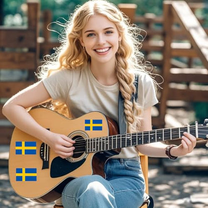 4 PCS Flag Stickers - Sweden Flag Stickers Decals for Cup Computer Laptop Car Bumper Window Helmet Musical Instrument with Smooth Surface - size: Sweden