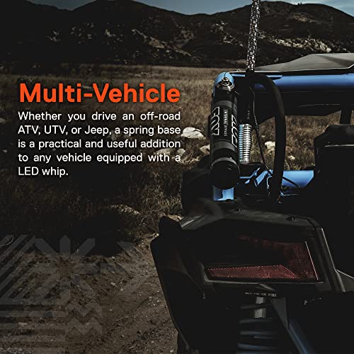True MODS Heavy-Duty LED Whip Light Flag Spring Mount Mounting Base [Chrome-Finish] [Quick Release] [1/2" 20 Thread] for Offroad UTV ATV SxS Side-by-Side 4 Wheeler Polaris RZR Can-Am Maverick X3 - color: Chrome, size: 1pc, style: 1/2" - 20 Thread