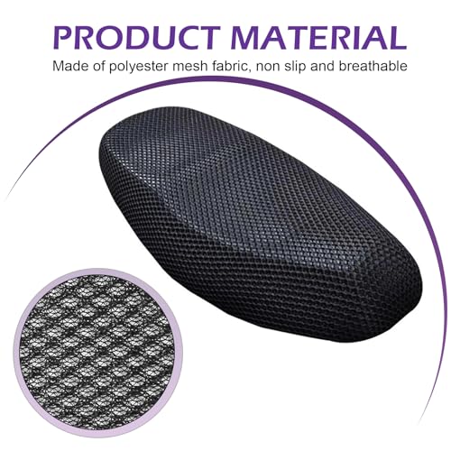 Motorcycle Seat Cover, Waterproof & Non-slip Seat Protective Cover, Honeycomb Breathable Mesh Fabric Protective Pad, Universal for Most Motorcycle, Scooter, Moped, E-bike (Black #Large) - color: Black #Large