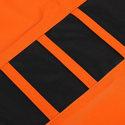X AUTOHAUX Universal Motorcycle Pit Dirt Bike Faux Leather Soft Seat Cover Anti Slip Seat Cushion Orange Black - color: Orange
