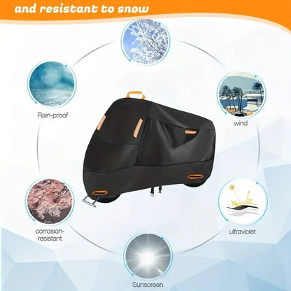Motorcycle Cover for Yamaha Tracer 9 GT 2021-2023, All-Season Protection, Tear-Resistant & Scratch-Resistant, Reflective Trim, Lock-Holes for Added Security, Portable Storage Bag