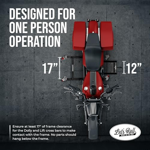 Let's Roll Cruiser Standard Package Deal Motorcycle Dolly and Lift - 1200 LB Heavy Duty Scissor Motorcycle Lift Jack & Dolly for Garage Storage, Scissor Lifts Jack and Moving Dolly - Made in The USA - style: Standard